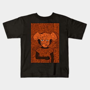 FemaleMask NFT with DoodleEye Color and DarkSkin Color - Unnamed Kids T-Shirt